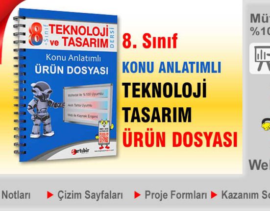 8. Sınıf Teknoloji Tasarım dersi Ürün Dosyası