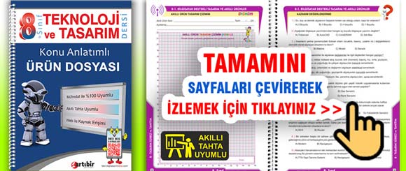 8. sınıf teknoloji tasarım e-kitap