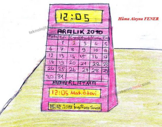 Teknoloji Tasarım Projesi 8 ödev vakti takvimi