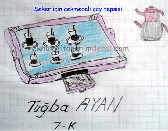 Teknoloji Tasarım Projesi 34 çekmeceli çay tepsisi